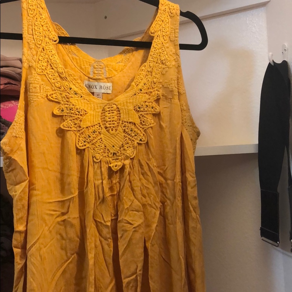 Mustard Yellow crochet tank
